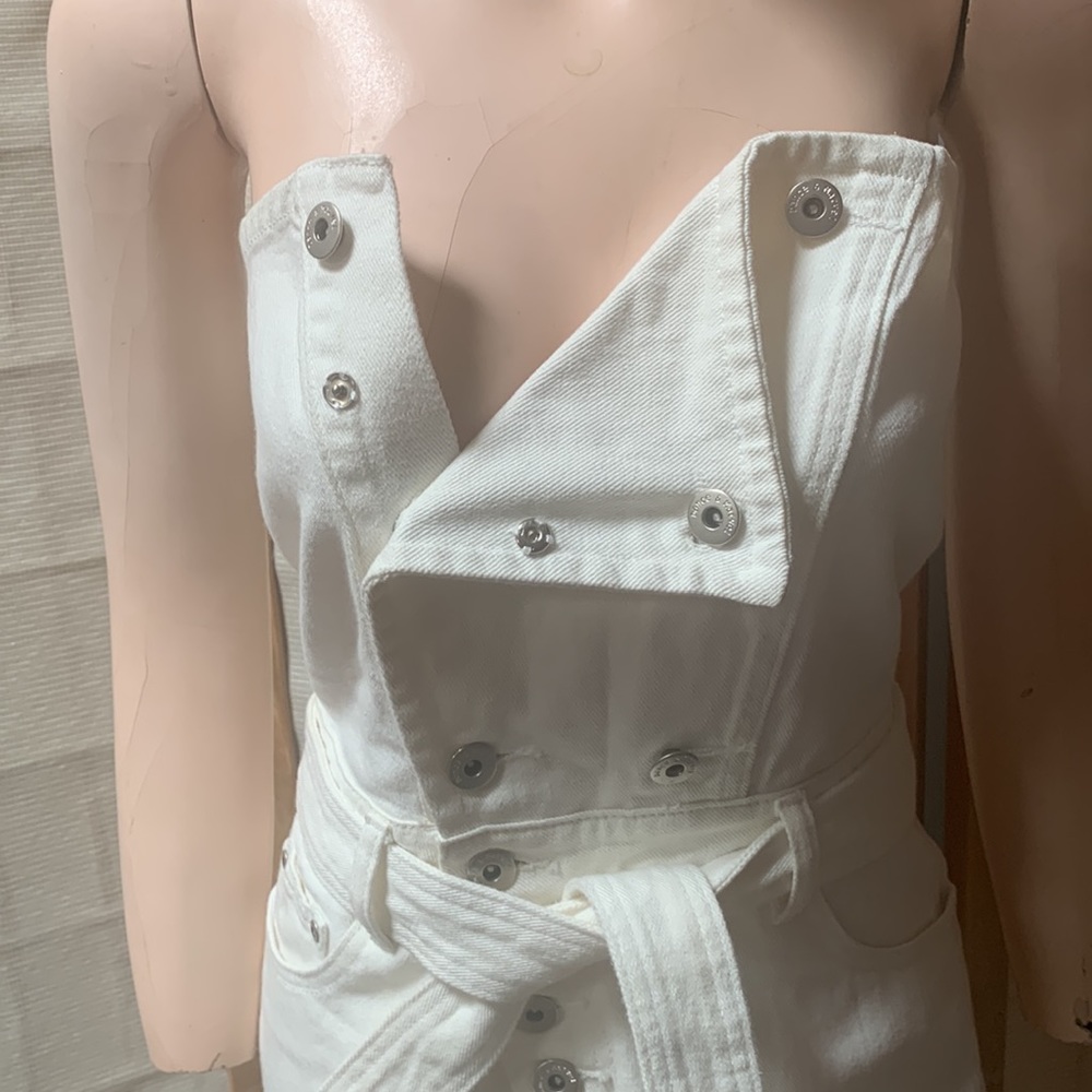 Cute and For Summer White Jean Jumpsuit.